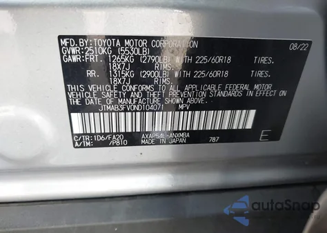 2022 Toyota Rav4 Prime Se z USA, uszkodzony, nr VIN JTMAB3FV0ND104071